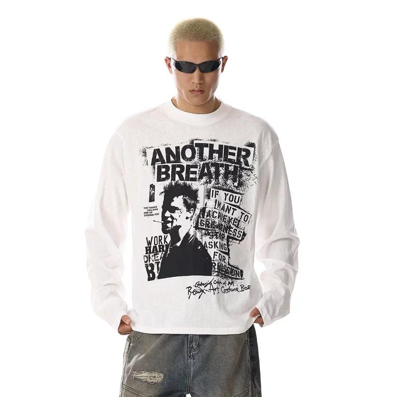 صورة جرافيك بأكمام طويلة سُترة كاجوال 