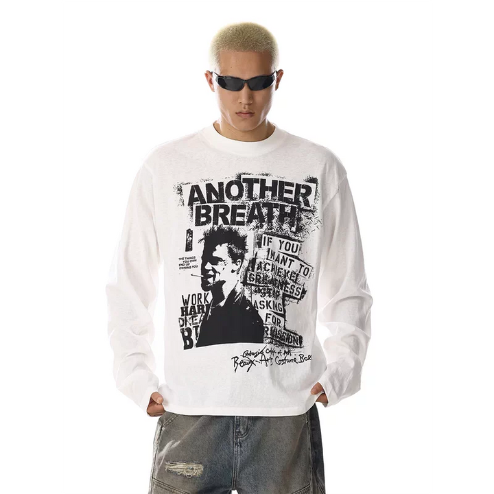 صورة جرافيك بأكمام طويلة سُترة كاجوال 