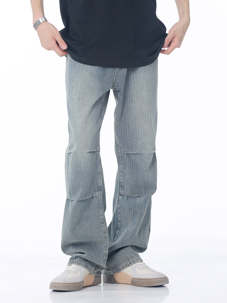 Lässige, gefaltete Jacquard-Hosen 