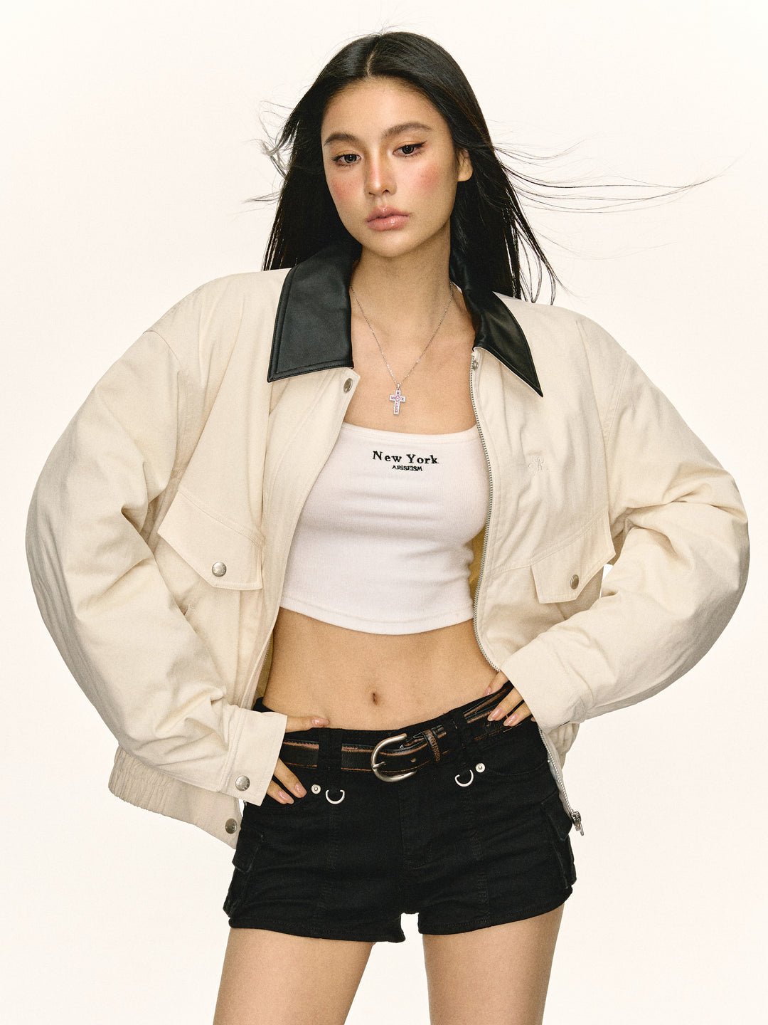 Lapel Quilted Cotton Jacket