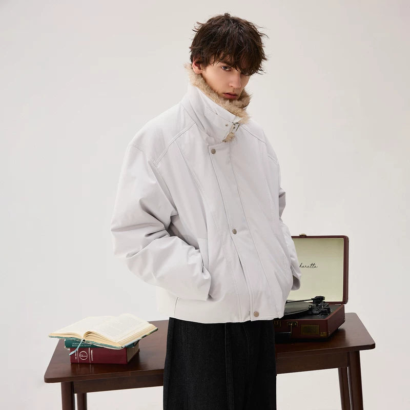 Detachable Fur Collar Windproof Down Jacket