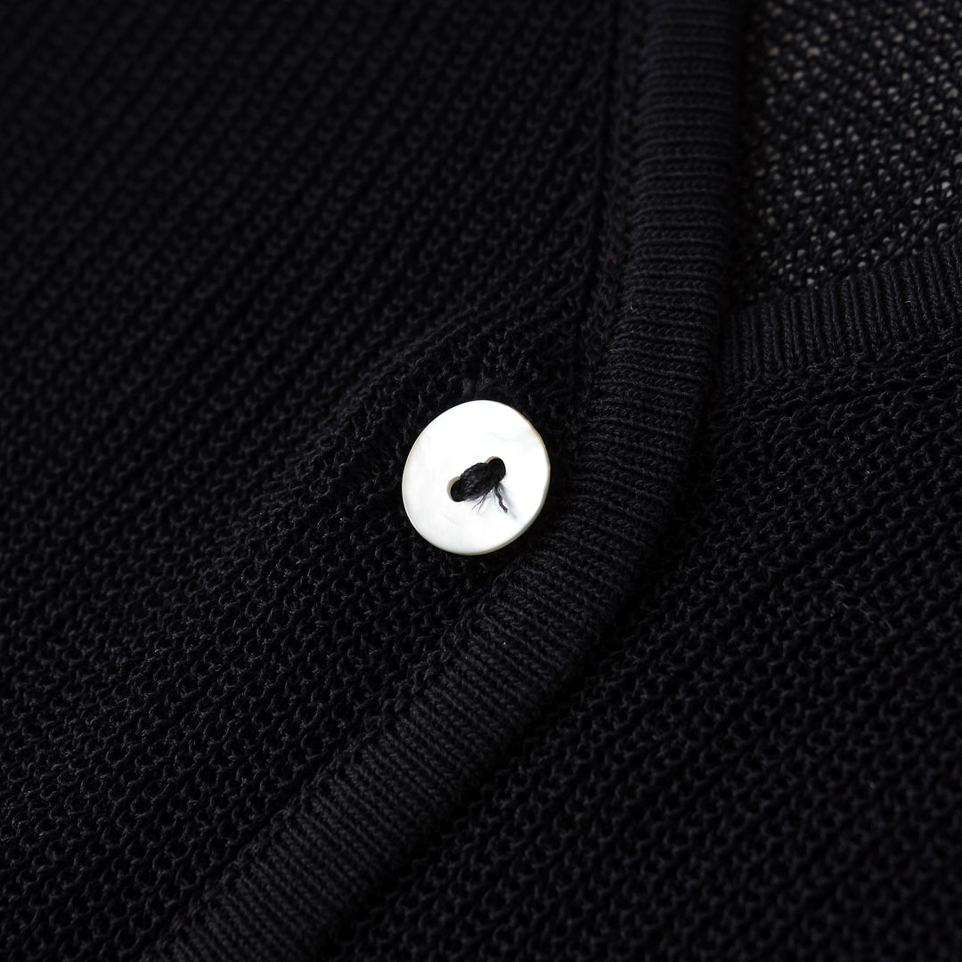 Nätkantad långärmad stickad cardigan 