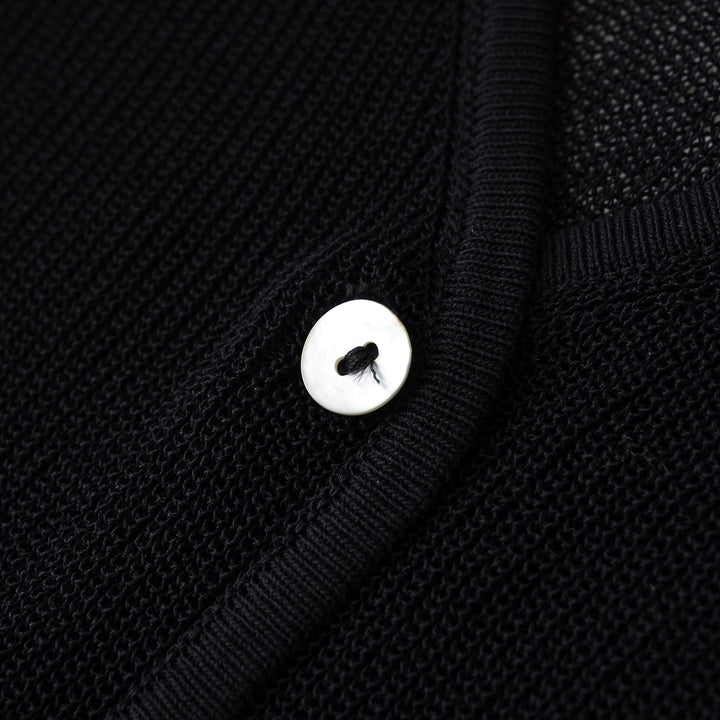 Nätkantad långärmad stickad cardigan 