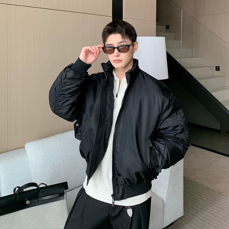 Satin Waterafstotende Staande Kraag Bomberjack 