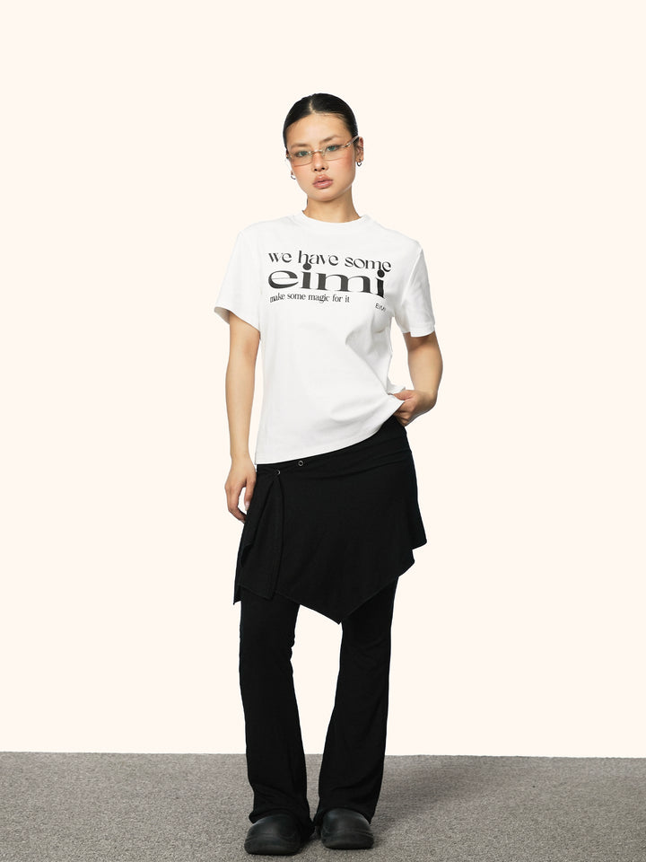 T-shirt a manica corta slim fit con stampa lettera 