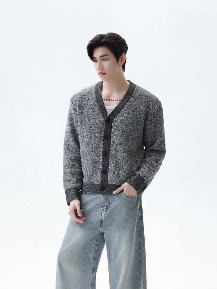 V-neck Wool Knit Cardigan