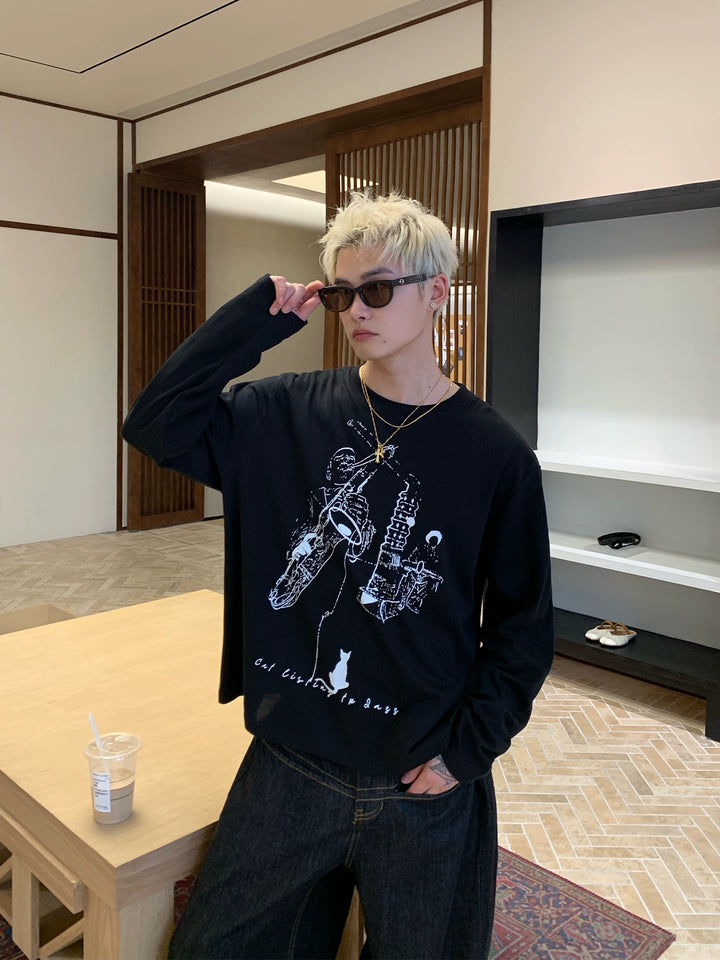 Portrait Print Pullover