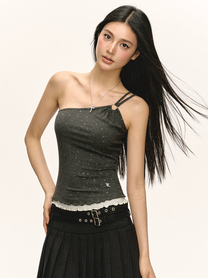Retro Slim Fit Asymmetric Strap Camisole