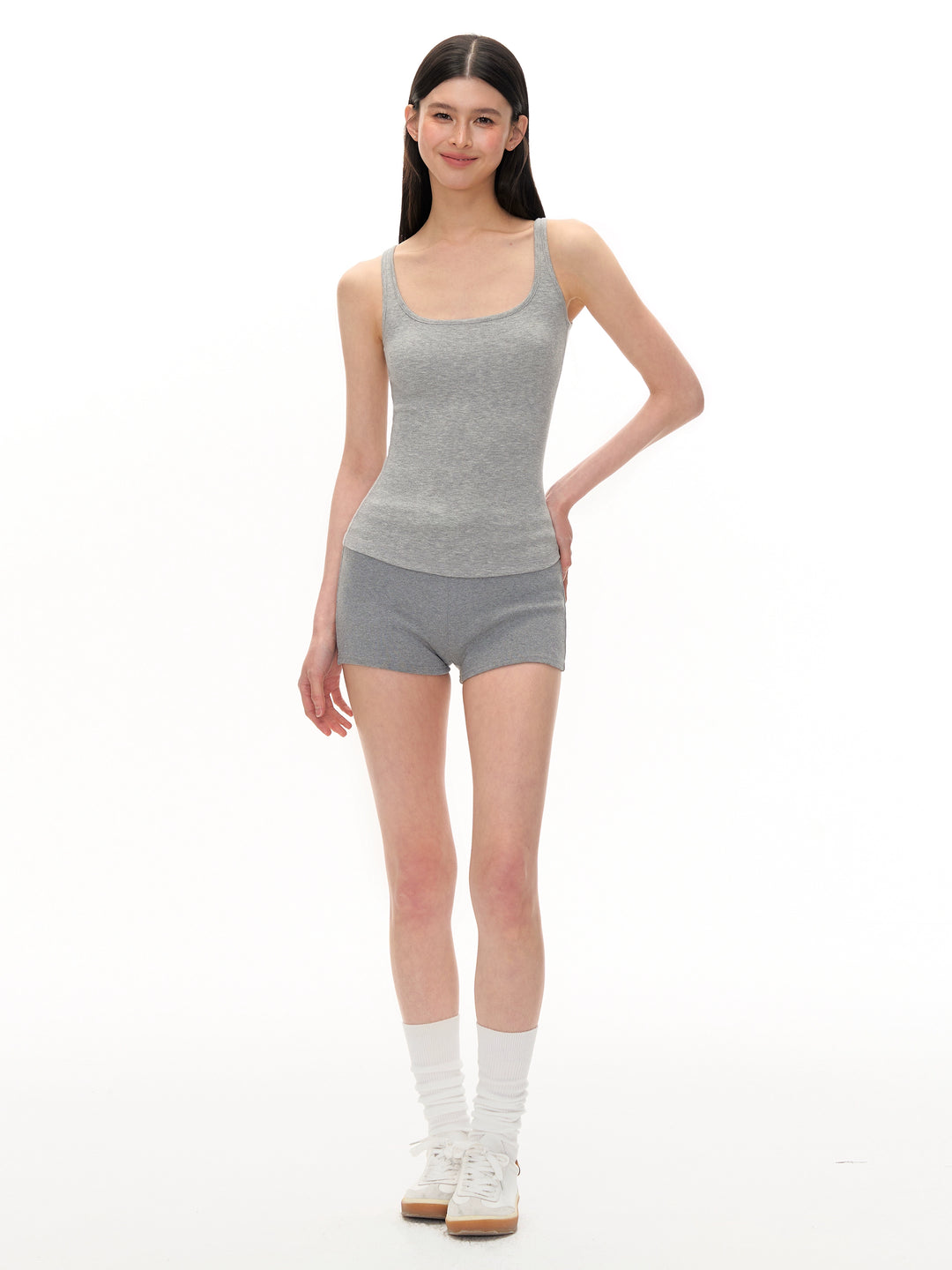 Ribbed Scoop Neck Tank Top
