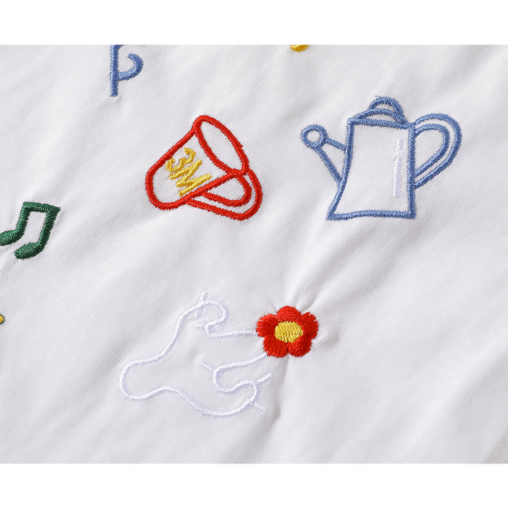 Chemise à col polo sans manches brodée 