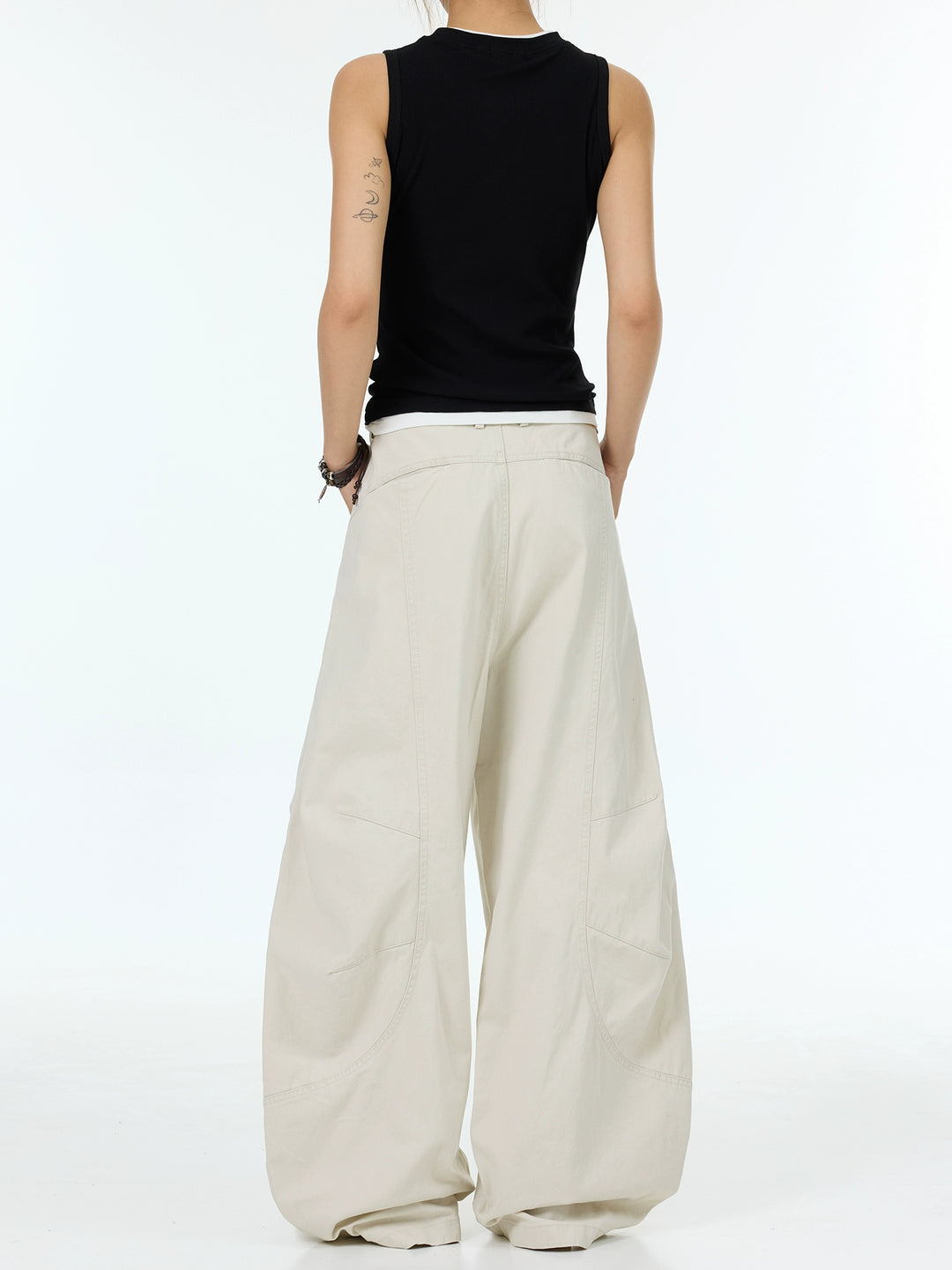 Loose Wide-Leg Deconstructed Casual Pants