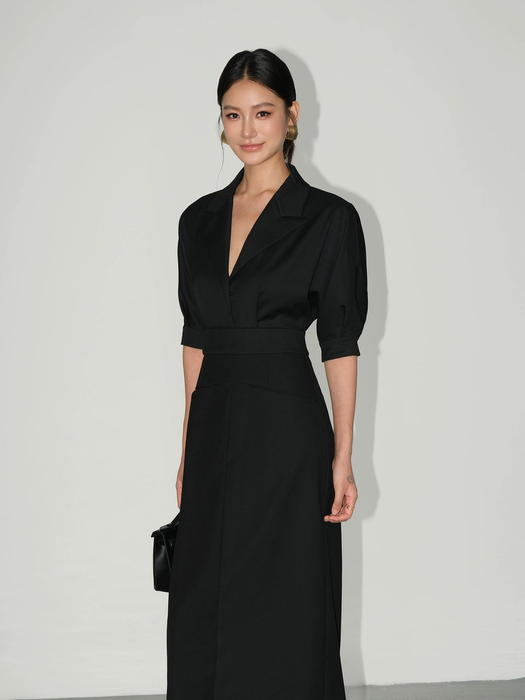 Mid-Length Suit Dress with Back Slit