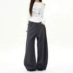 Wide-Leg Casual Scimitar Pants