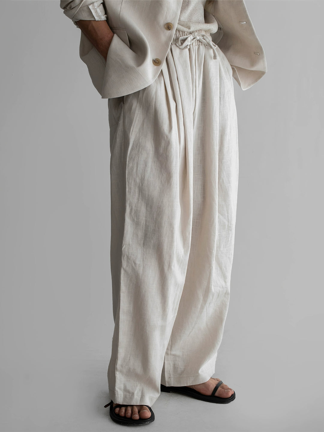 Linen Blazer and Pleated Pants