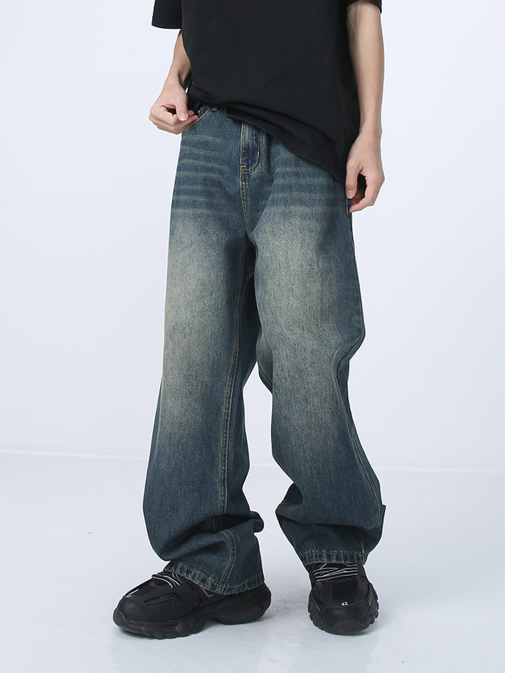 Wide Leg Washed Loose Fit Jeans