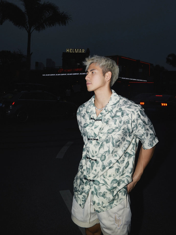 Chemise décontractée à manches courtes à imprimé floral 