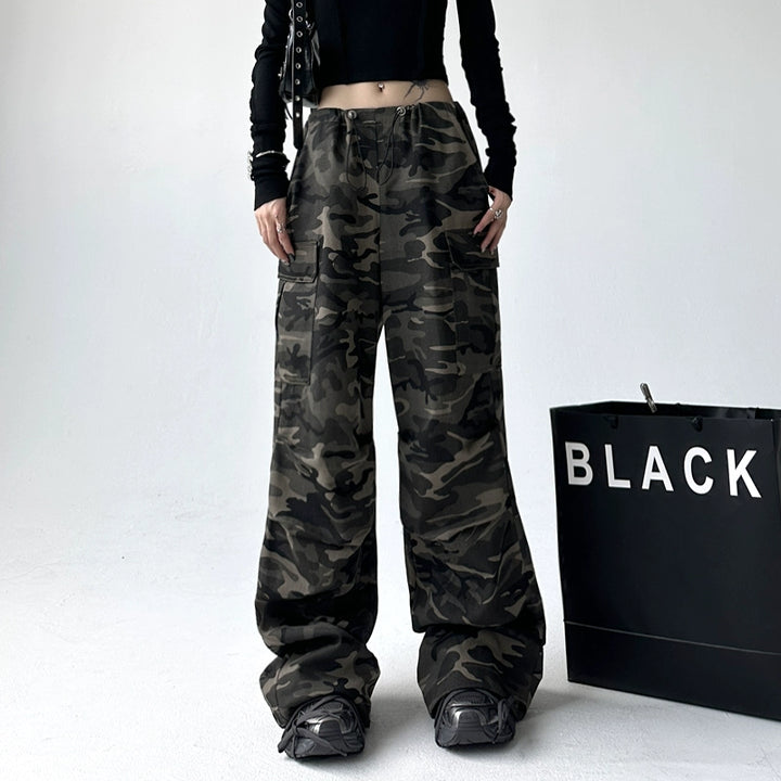 Camouflage Loose Fit Cargo Denim Pants