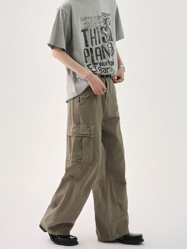Pantalones cargo de pierna ancha 