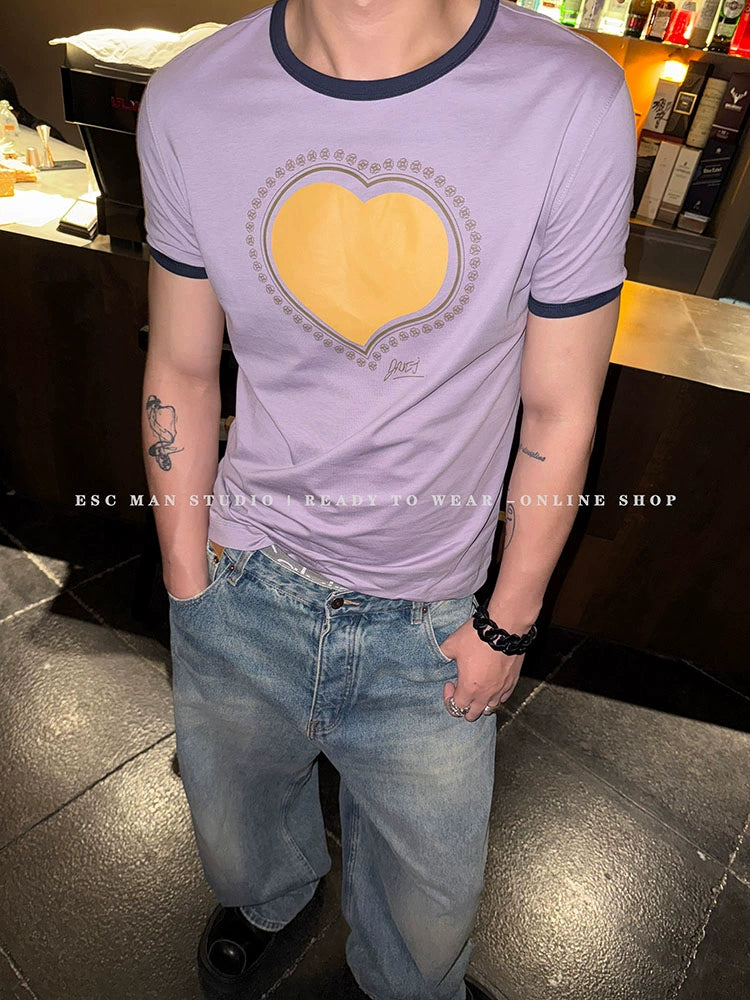 Heart Graphic Cotton Casual T-shirt