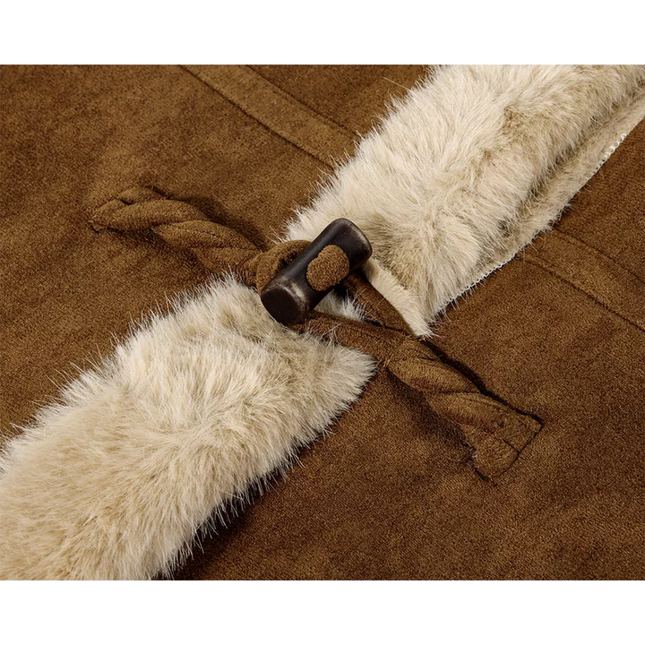 Abrigo de invierno forrado de felpa de ante 