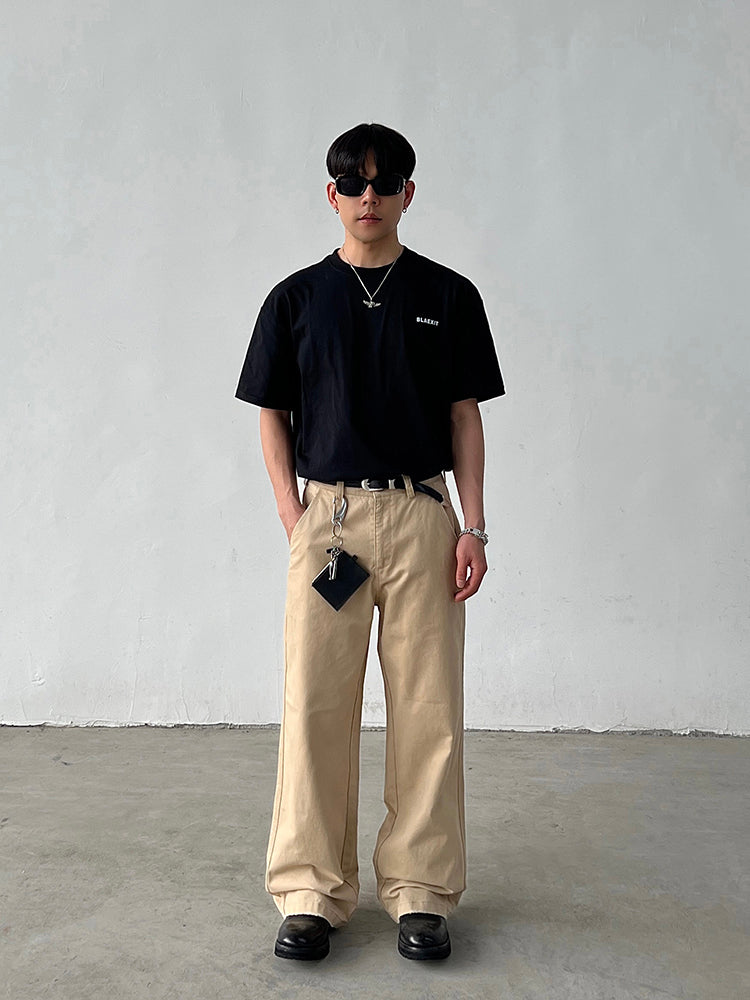 Loose Fit Khaki Cargo Pants