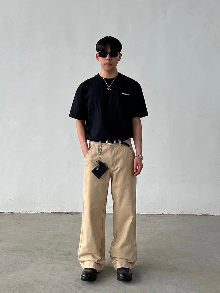 Loose Fit Khaki Cargo Pants