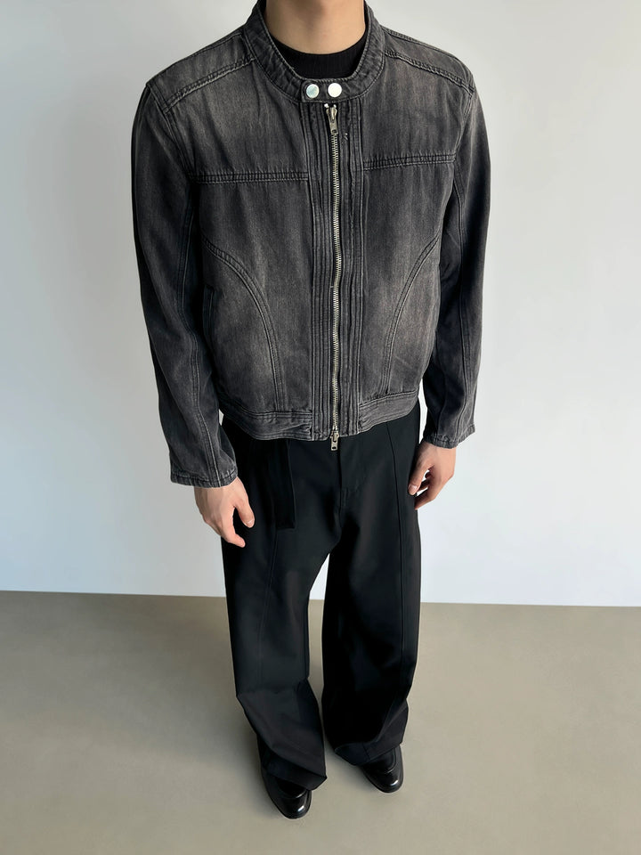 Distressed Washed Denim Jacket