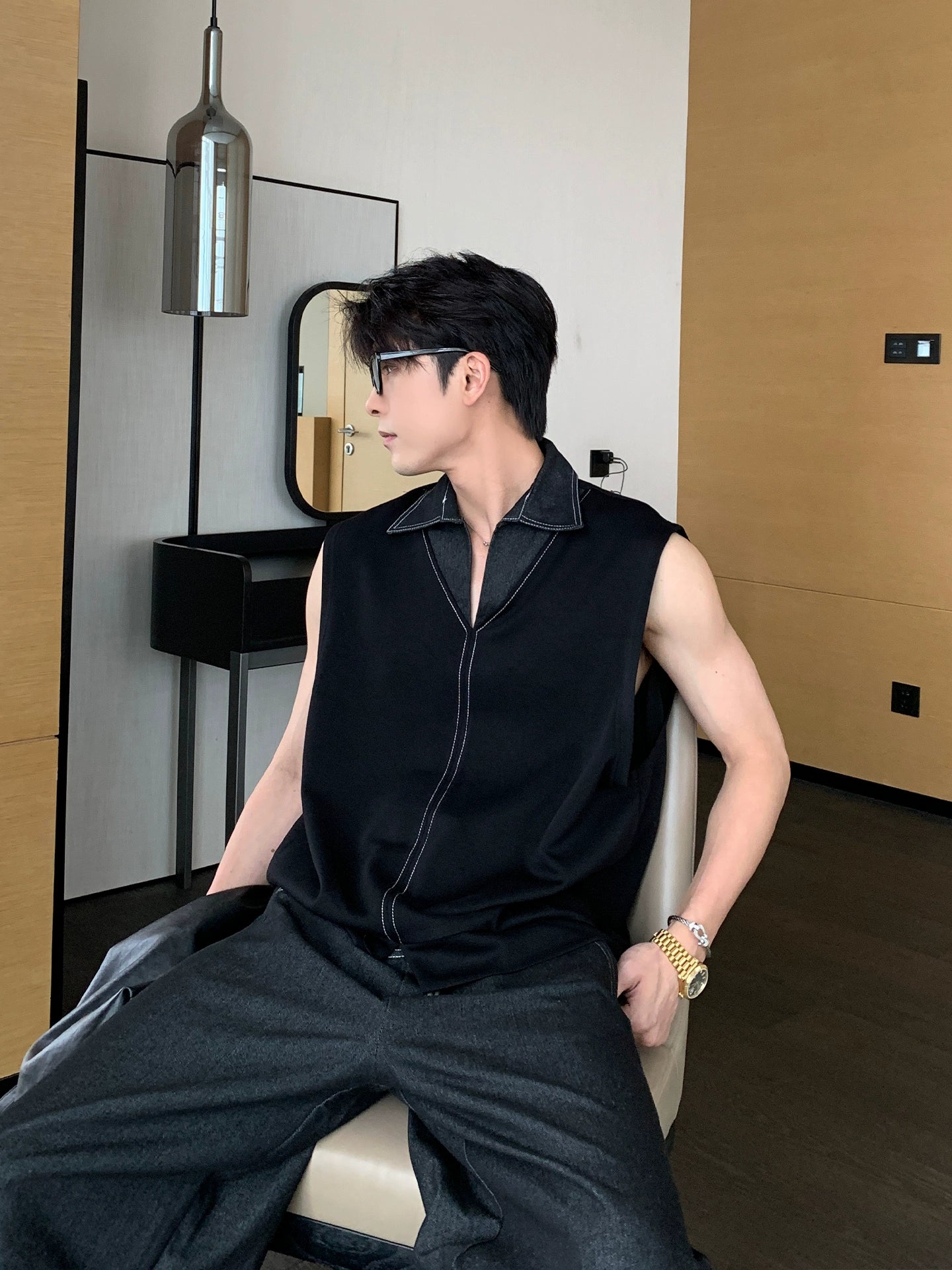 Denim Casual Street Style Top and Pants