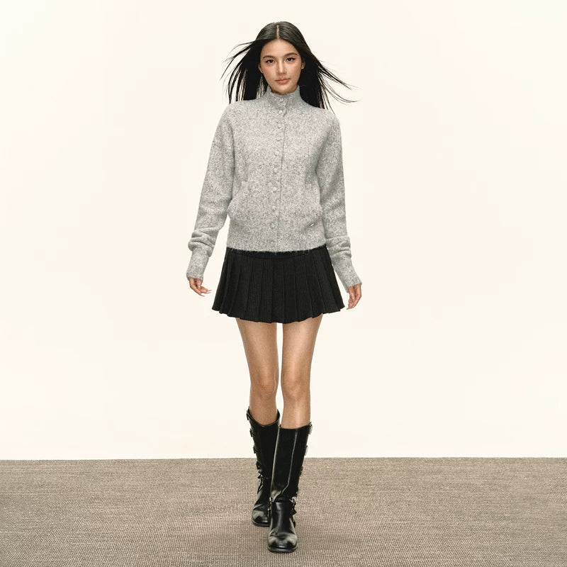 كارديغان سترة بقلنسوة ريترو 