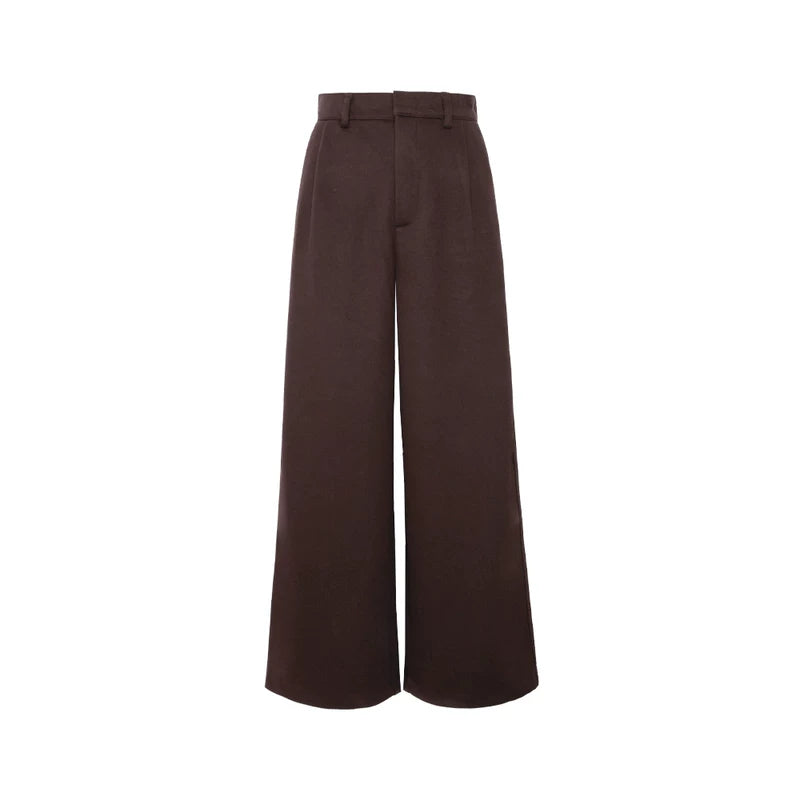 Wool Wide-Leg Relaxed Fit Pants