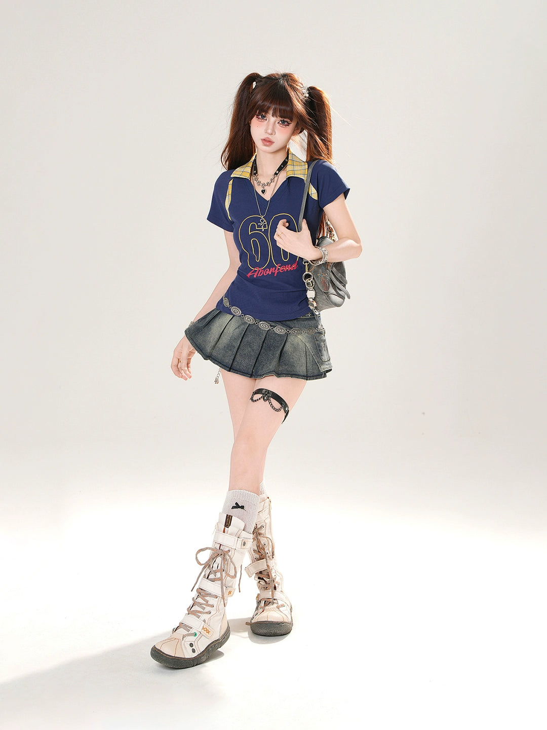 Graphic Polo Collar Short Sleeve T-shirt