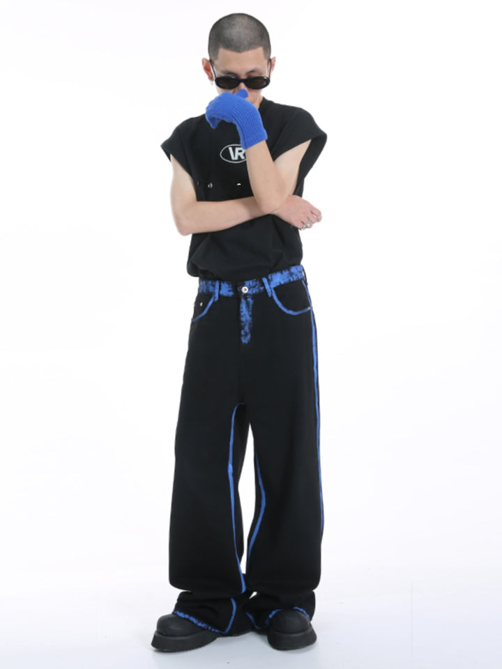 Graffiti Loose Straight Wide-Leg Pants