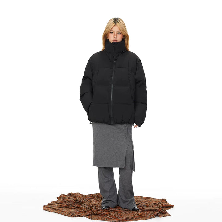 Stand Collar Zipper Padded Cotton Jacket