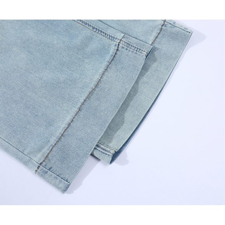 Retro Wide-Leg Embroidered Denim Pants