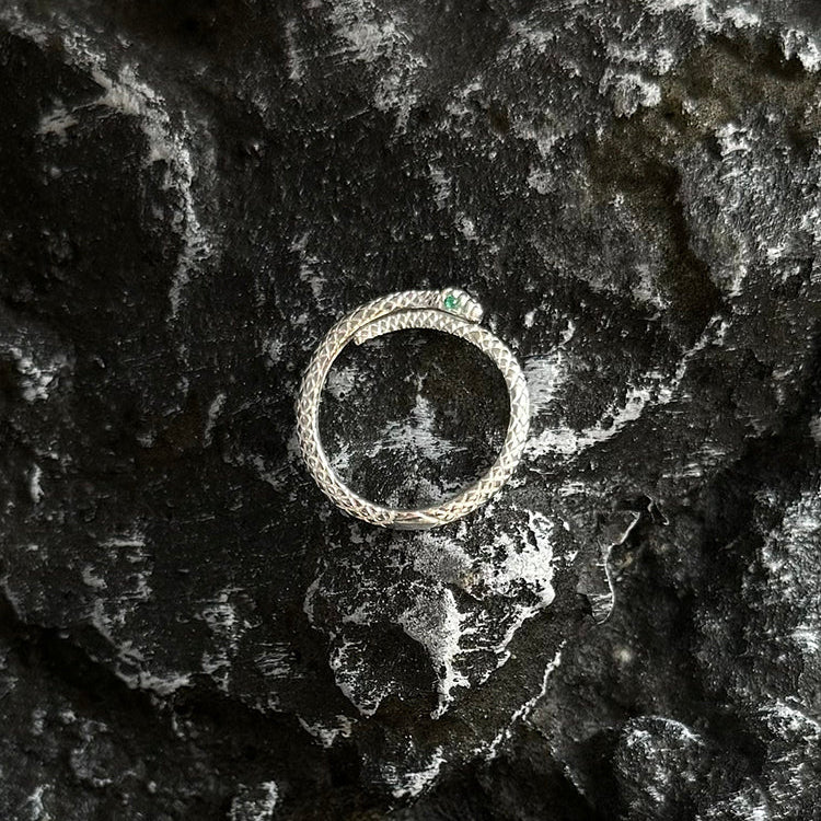 Pure Silver Snake Zodiac Adjustable Ring