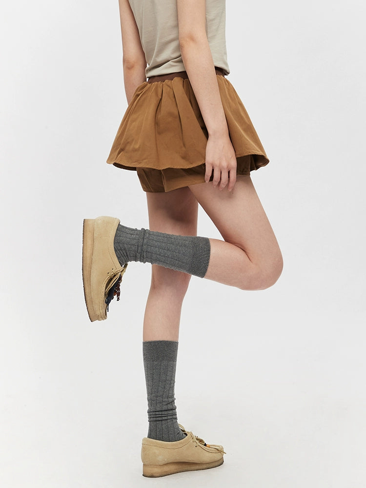 High Waist Pleated A-line Pants Skirt