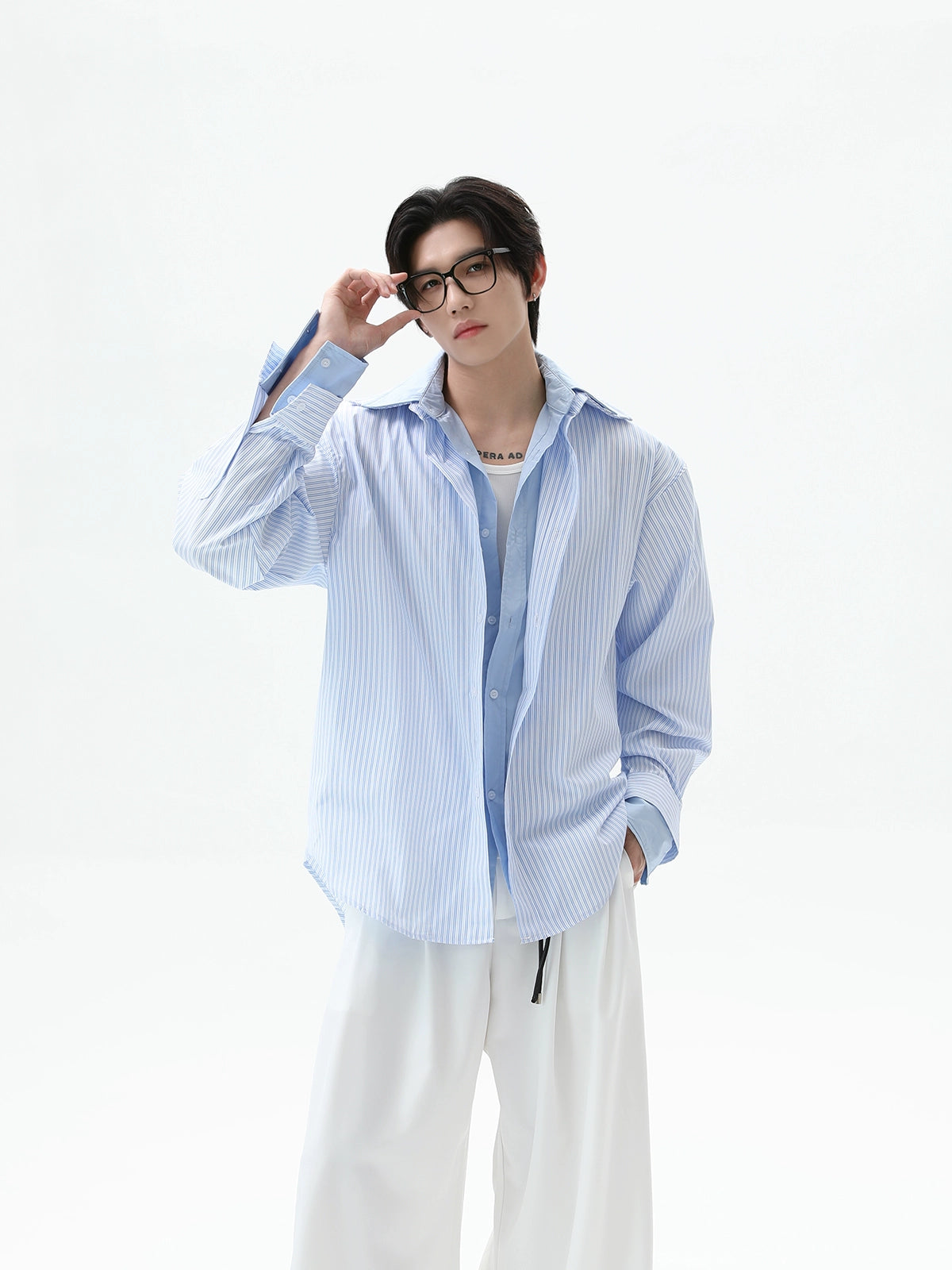 Loose Long Sleeve Striped Shirt