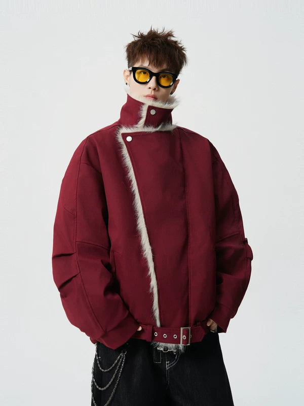 Veste en coton avec col en fausse fourrure d'hiver 