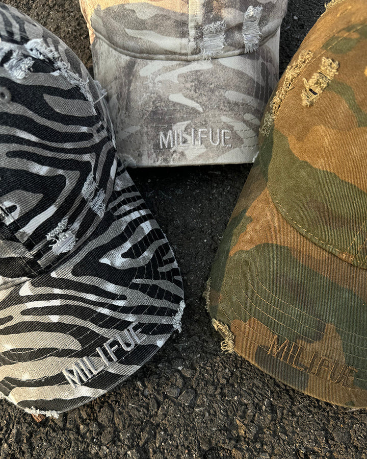 Distressed Camouflage Hip-hop Baseball Cap