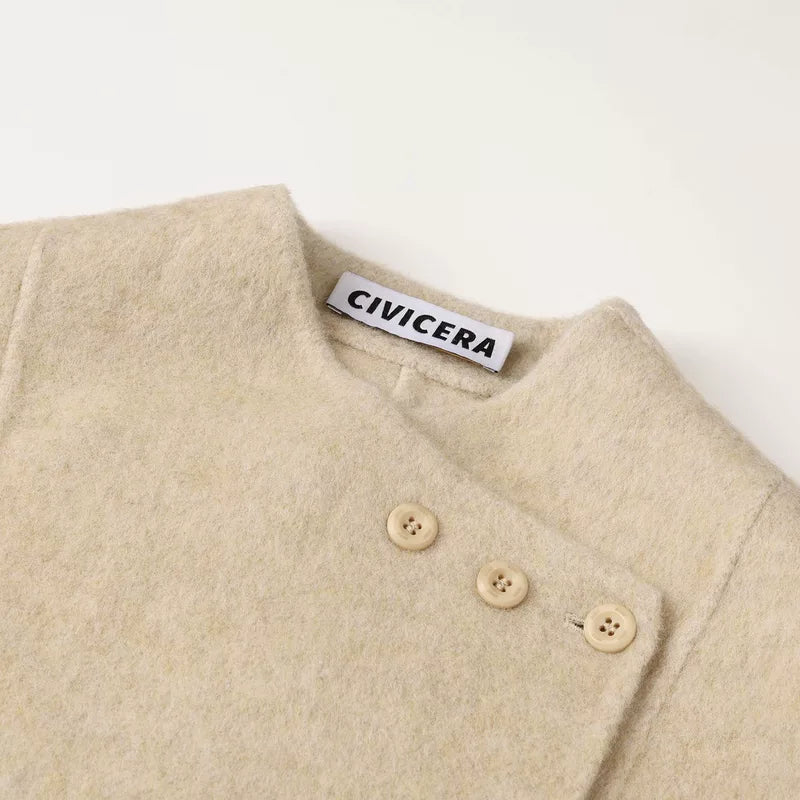 Mid-Length Double-Faced Wool Belted Coat