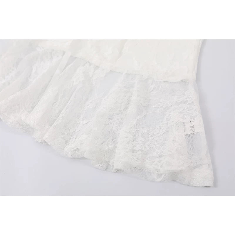 Peplum Hem Lace Tank Top