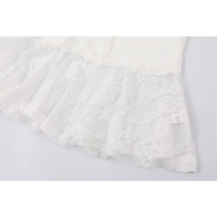 Peplum Hem Lace Tank Top