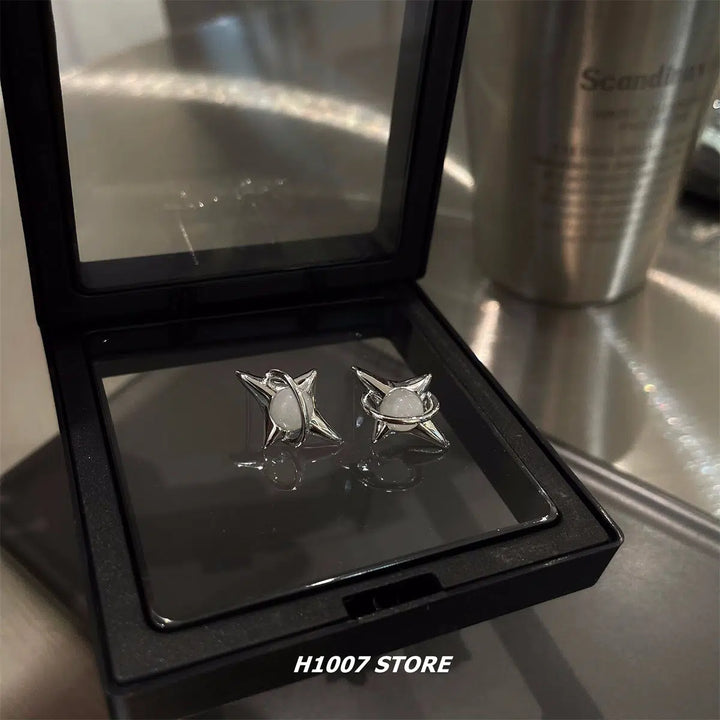 Star-Shaped Hip-Hop Stud Earrings