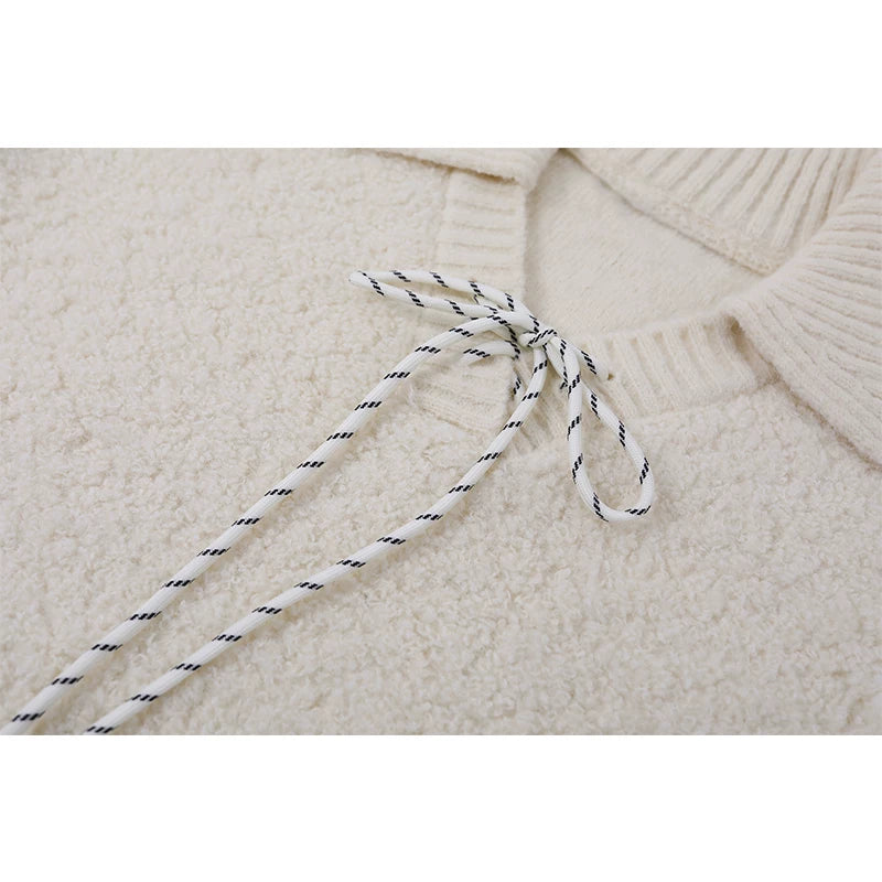 Suéter de punto de cuello en V 