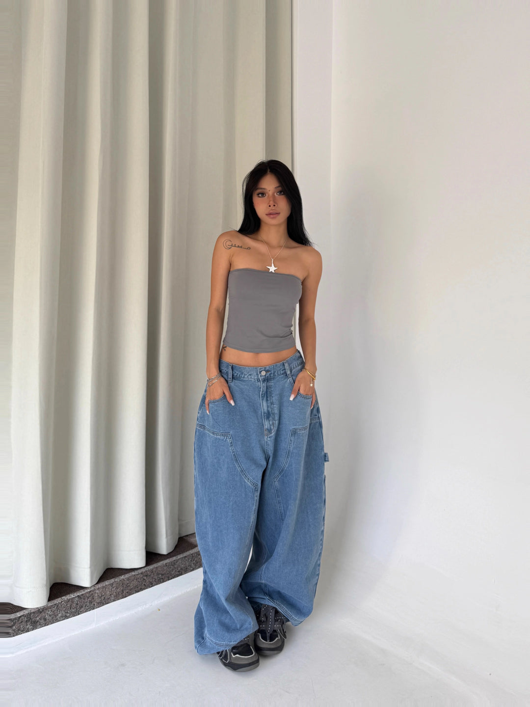 Street Wide Leg Loose Denim Pants