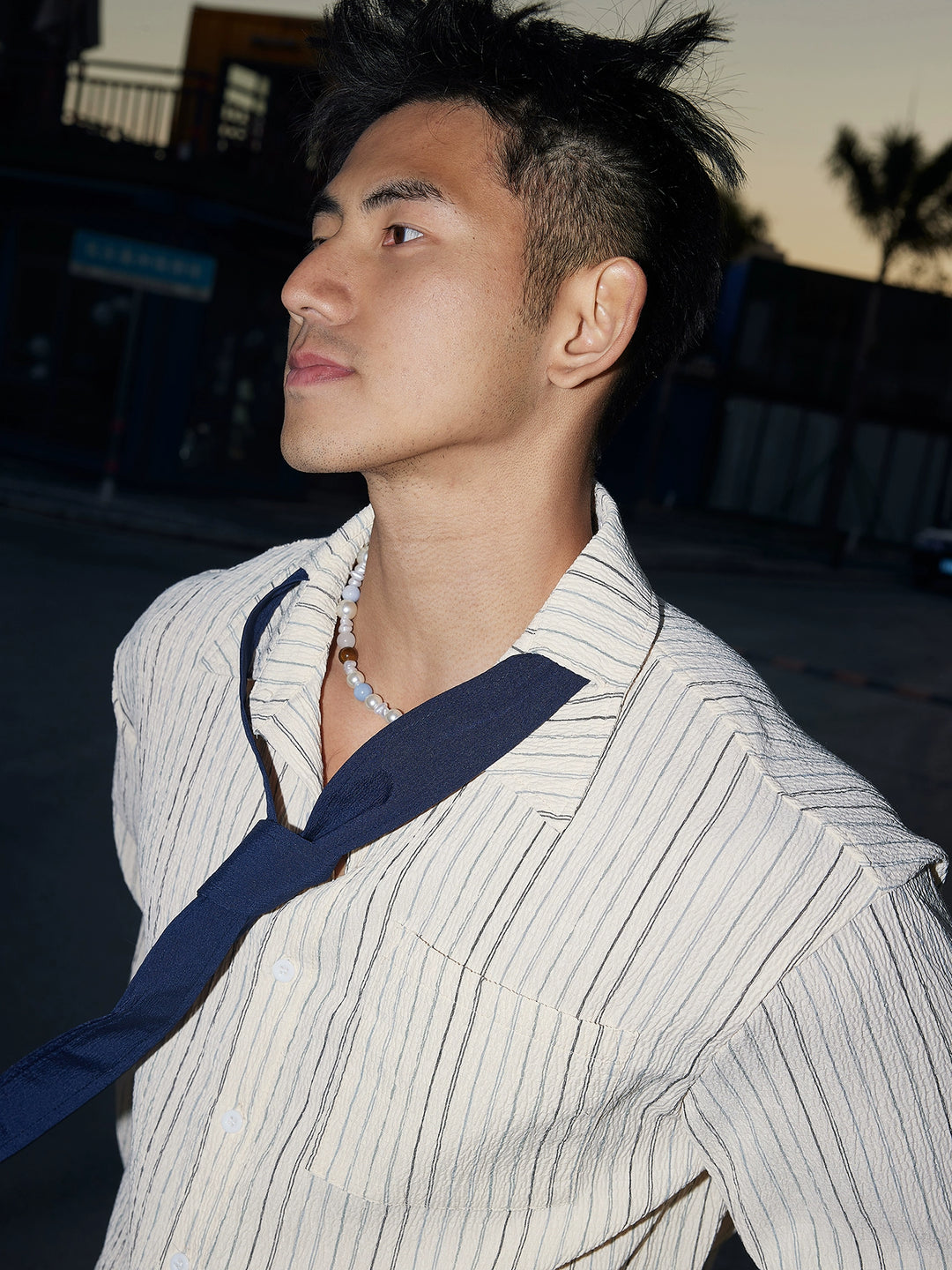 Striped Loose Fit Long Sleeve Shirt
