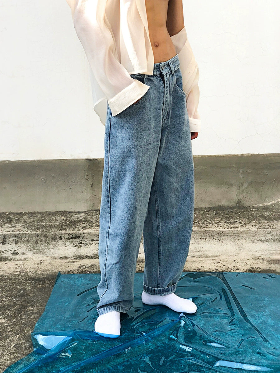 Jeans larges rétro à coupe décontractée 