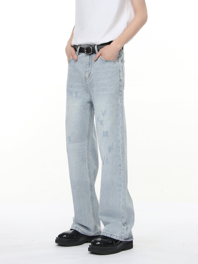 Vielseitige gewaschene lockere gerade Jeans 
