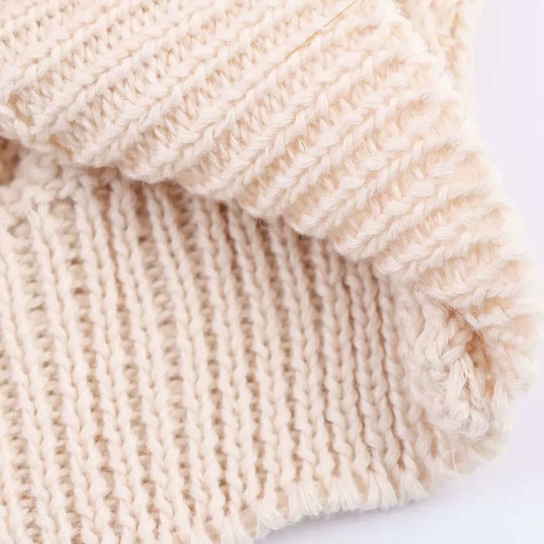 Knitted Three-Piece Vest and Skirt Set