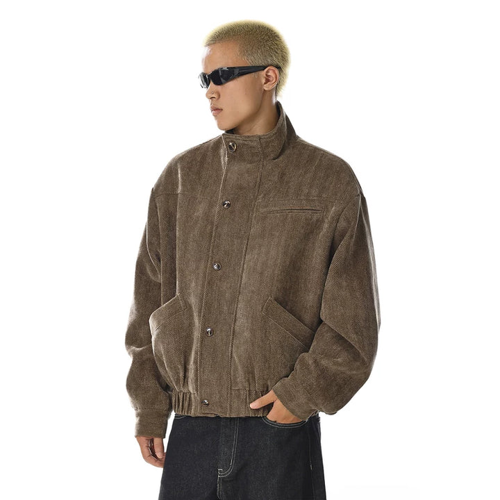 Veste décontractée ample à texture rétro 